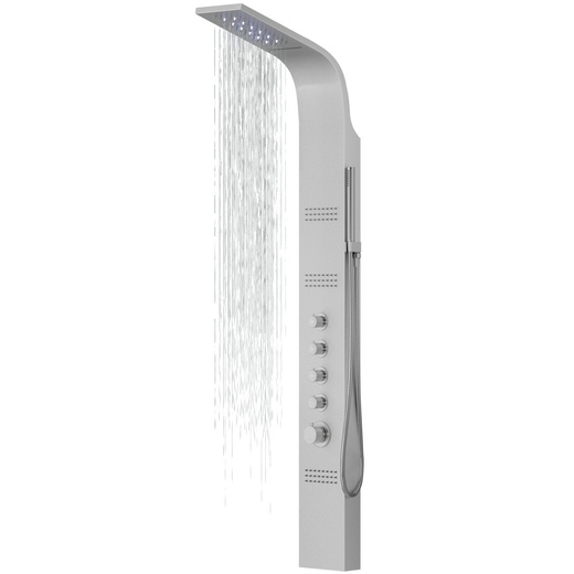 Panel prysznicowy  Corsan LED KASKADA Mieszacz Srebrny Deszczownica LED